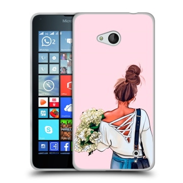 Пластиковый чехол на Microsoft Lumia 640 с принтом Девушка и букет Пластиковый чехол на Microsoft Lumia 640 с принтом Девушка и букет
