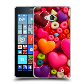 Пластиковый чехол на Microsoft Lumia 640 с принтом Сердечки