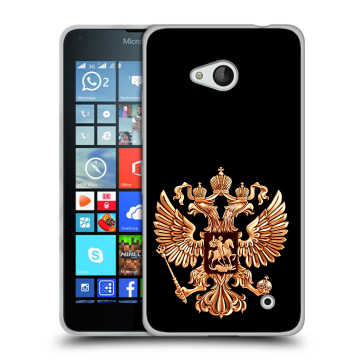 Пластиковый чехол на Microsoft Lumia 640 с принтом Герб России золотой Пластиковый чехол на Microsoft Lumia 640 с принтом Герб России золотой