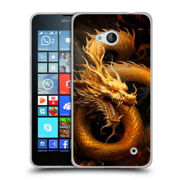 Пластиковый чехол на Microsoft Lumia 640 с принтом Золотой дракон Пластиковый чехол на Microsoft Lumia 640 с принтом Золотой дракон