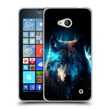 Пластиковый чехол на Microsoft Lumia 640 с принтом Волк ночной