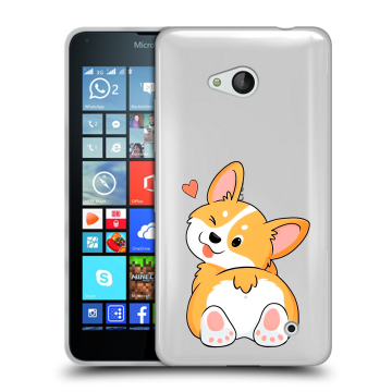 Пластиковый чехол на Microsoft Lumia 640 с принтом Корги Пластиковый чехол на Microsoft Lumia 640 с принтом Корги