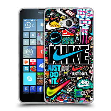 Пластиковый чехол на Microsoft Lumia 640 с принтом найк nike черный Пластиковый чехол на Microsoft Lumia 640 с принтом найк nike черный