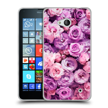 Пластиковый чехол на Microsoft Lumia 640 с принтом лавандовые розы Пластиковый чехол на Microsoft Lumia 640 с принтом лавандовые розы
