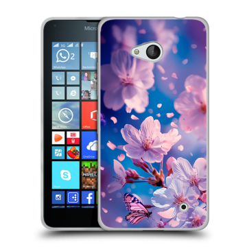Пластиковый чехол на Microsoft Lumia 640 с принтом цветы бабочки Пластиковый чехол на Microsoft Lumia 640 с принтом цветы бабочки