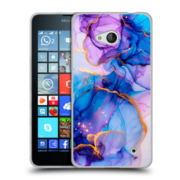 Пластиковый чехол на Microsoft Lumia 640 с принтом синий мрамор Пластиковый чехол на Microsoft Lumia 640 с принтом синий мрамор