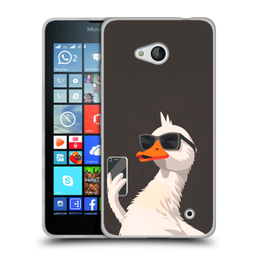 Пластиковый чехол на Microsoft Lumia 640 с принтом утка в очках Пластиковый чехол на Microsoft Lumia 640 с принтом утка в очках
