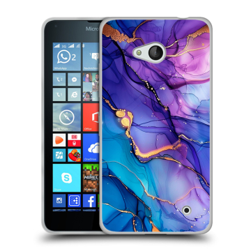 Пластиковый чехол на Microsoft Lumia 640 с принтом синий мрамор Пластиковый чехол на Microsoft Lumia 640 с принтом синий мрамор