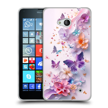 Пластиковый чехол на Microsoft Lumia 640 с принтом цветы бабочки