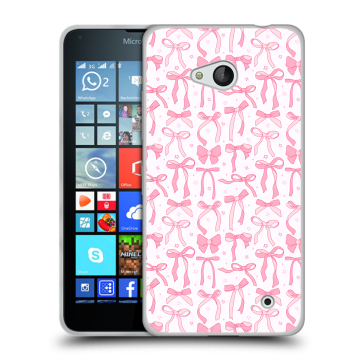 Пластиковый чехол на Microsoft Lumia 640 с принтом Розовые бантики