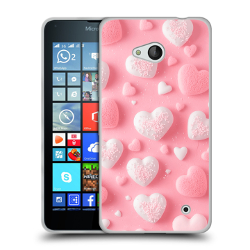 Пластиковый чехол на Microsoft Lumia 640 с принтом Сердечки