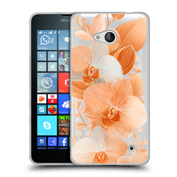 Пластиковый чехол на Microsoft Lumia 640 с принтом Бежевые цветы