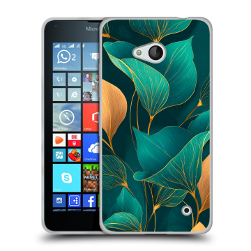 Пластиковый чехол на Microsoft Lumia 640 с принтом Листья и золото