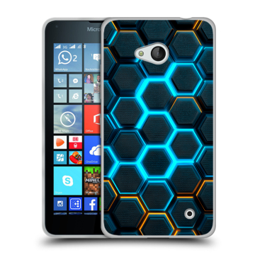 Пластиковый чехол на Microsoft Lumia 640 с принтом Неоновые соты