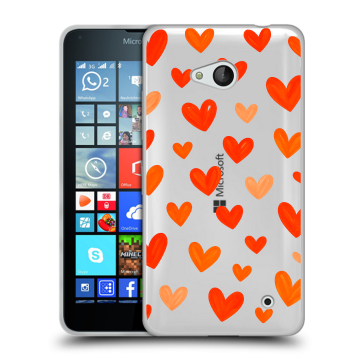 Пластиковый чехол на Microsoft Lumia 640 с принтом Сердечки