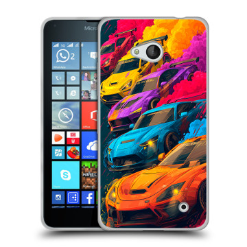Пластиковый чехол на Microsoft Lumia 640 с принтом Тачки