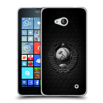 Пластиковый чехол на Microsoft Lumia 640 с принтом Герб Флаг СССР