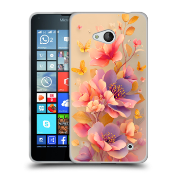 Пластиковый чехол на Microsoft Lumia 640 с принтом Цветы и бабочки Пластиковый чехол на Microsoft Lumia 640 с принтом Цветы и бабочки