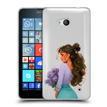 Пластиковый чехол на Microsoft Lumia 640 с принтом девушка цветы Пластиковый чехол на Microsoft Lumia 640 с принтом девушка цветы