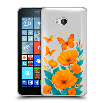 Пластиковый чехол на Microsoft Lumia 640 с принтом цветы бабочки Пластиковый чехол на Microsoft Lumia 640 с принтом цветы бабочки