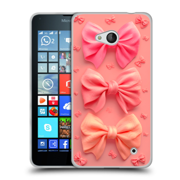 Пластиковый чехол на Microsoft Lumia 640 с принтом Розовые бантики Пластиковый чехол на Microsoft Lumia 640 с принтом Розовые бантики