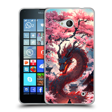 Пластиковый чехол на Microsoft Lumia 640 с принтом Дракон Японский Пластиковый чехол на Microsoft Lumia 640 с принтом Дракон Японский