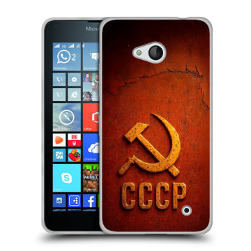 Пластиковый чехол на Microsoft Lumia 640 с принтом Флаг Герб СССР Пластиковый чехол на Microsoft Lumia 640 с принтом Флаг Герб СССР