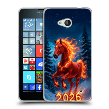 Пластиковый чехол на Microsoft Lumia 640 с принтом Новый год коня Пластиковый чехол на Microsoft Lumia 640 с принтом Новый год коня