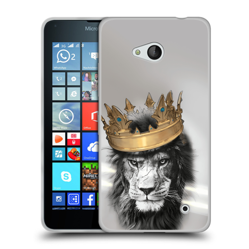 Пластиковый чехол на Microsoft Lumia 640 с принтом Лев с короной Пластиковый чехол на Microsoft Lumia 640 с принтом Лев с короной
