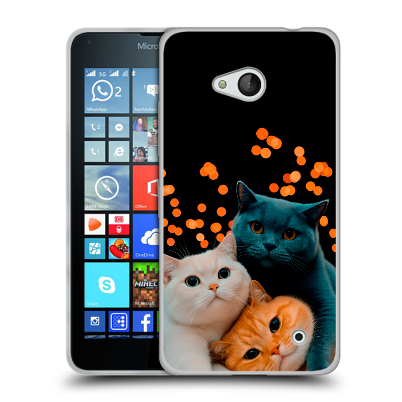 Пластиковый чехол на Microsoft Lumia 640 с принтом Кошки Пластиковый чехол на Microsoft Lumia 640 с принтом Кошки