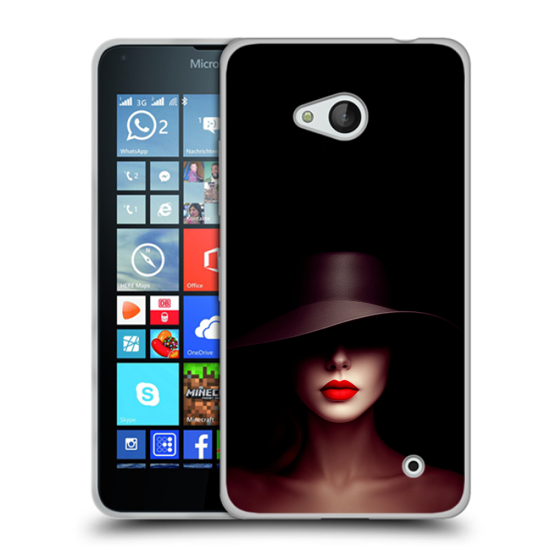 Пластиковый чехол на Microsoft Lumia 640 с принтом Девушка в шляпе Пластиковый чехол на Microsoft Lumia 640 с принтом Девушка в шляпе