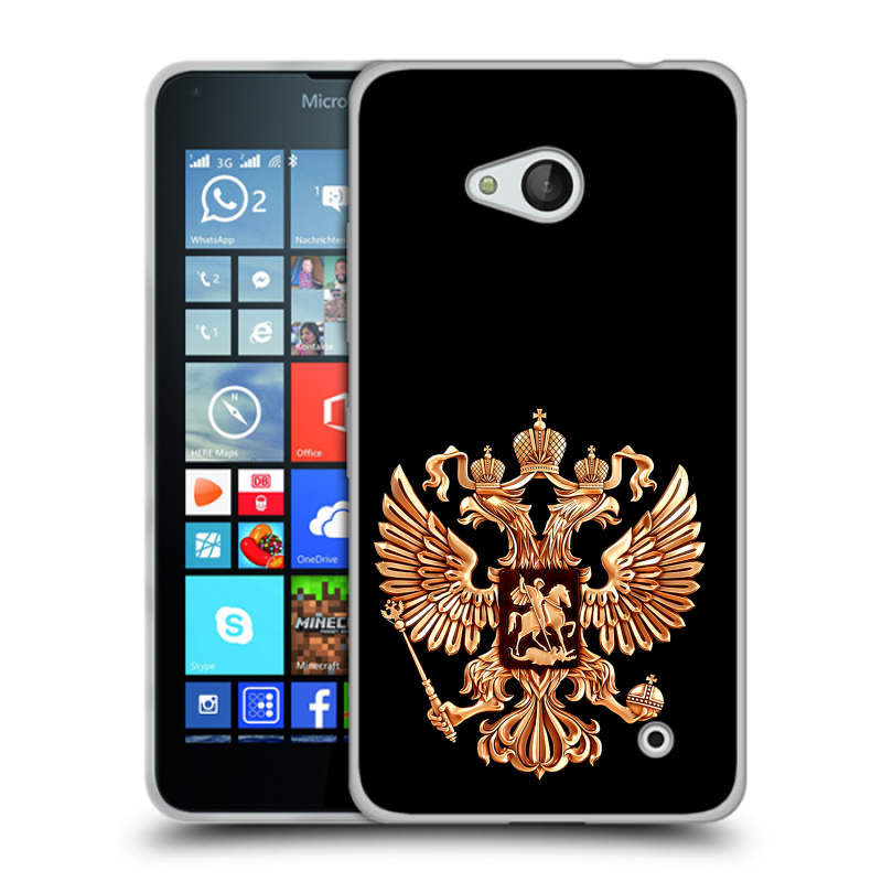 Пластиковый чехол на Microsoft Lumia 640 с принтом Герб России золотой Пластиковый чехол на Microsoft Lumia 640 с принтом Герб России золотой
