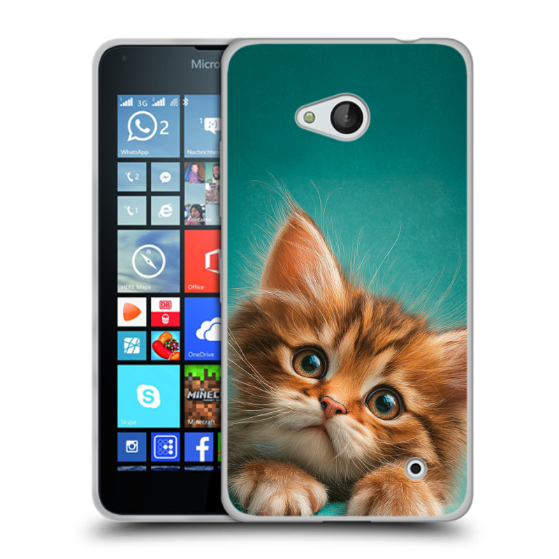 Пластиковый чехол на Microsoft Lumia 640 с принтом котенок Пластиковый чехол на Microsoft Lumia 640 с принтом котенок