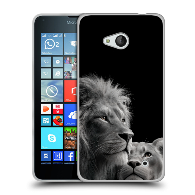 Пластиковый чехол на Microsoft Lumia 640 с принтом Лев кошки Пластиковый чехол на Microsoft Lumia 640 с принтом Лев кошки