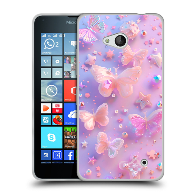 Пластиковый чехол на Microsoft Lumia 640 с принтом Бабочки Пластиковый чехол на Microsoft Lumia 640 с принтом Бабочки
