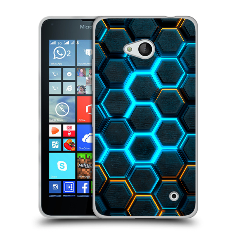 Пластиковый чехол на Microsoft Lumia 640 с принтом Неоновые соты Пластиковый чехол на Microsoft Lumia 640 с принтом Неоновые соты
