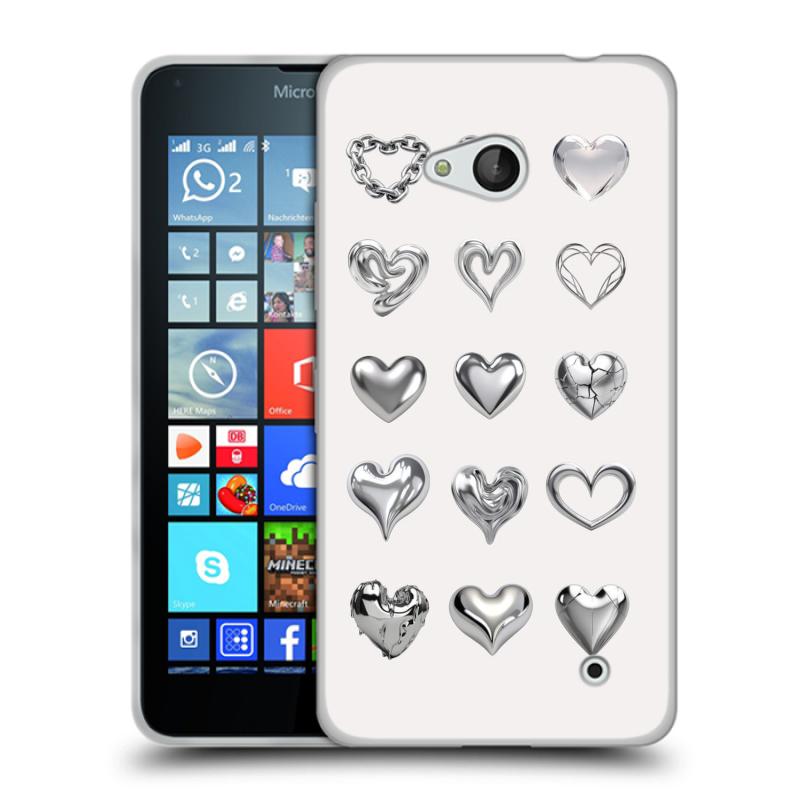 Пластиковый чехол на Microsoft Lumia 640 с принтом Y2K сердечки Пластиковый чехол на Microsoft Lumia 640 с принтом Y2K сердечки