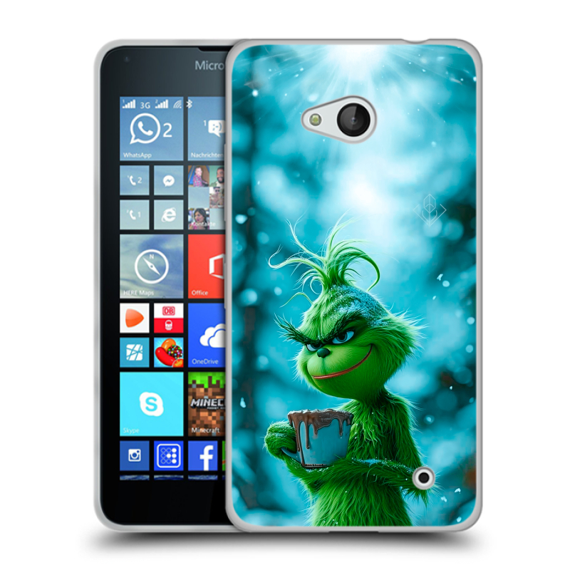 Пластиковый чехол на Microsoft Lumia 640 с принтом Новый год гринч Пластиковый чехол на Microsoft Lumia 640 с принтом Новый год гринч