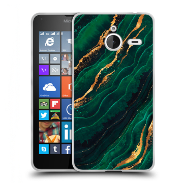 Пластиковый чехол на Microsoft Lumia 640 XL с принтом Мрамор зеленое золото Пластиковый чехол на Microsoft Lumia 640 XL с принтом Мрамор зеленое золото