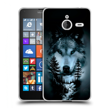 Пластиковый чехол на Microsoft Lumia 640 XL с принтом Лесной волк Пластиковый чехол на Microsoft Lumia 640 XL с принтом Лесной волк