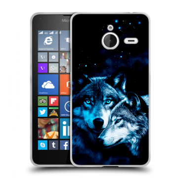 Пластиковый чехол на Microsoft Lumia 640 XL с принтом Волки Пластиковый чехол на Microsoft Lumia 640 XL с принтом Волки