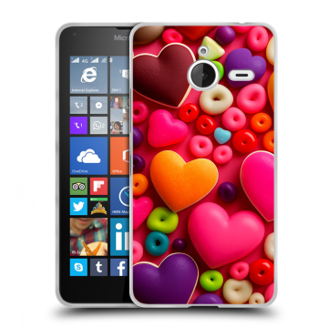 Пластиковый чехол на Microsoft Lumia 640 XL с принтом Сердечки Пластиковый чехол на Microsoft Lumia 640 XL с принтом Сердечки