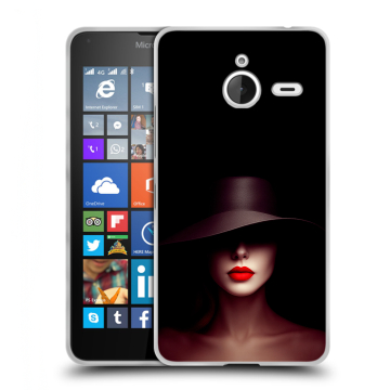 Пластиковый чехол на Microsoft Lumia 640 XL с принтом Девушка в шляпе