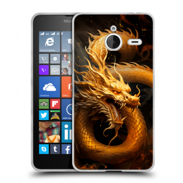 Пластиковый чехол на Microsoft Lumia 640 XL с принтом Золотой дракон Пластиковый чехол на Microsoft Lumia 640 XL с принтом Золотой дракон