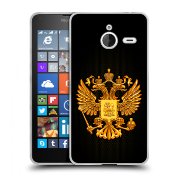 Пластиковый чехол на Microsoft Lumia 640 XL с принтом Герб России желтый Пластиковый чехол на Microsoft Lumia 640 XL с принтом Герб России желтый