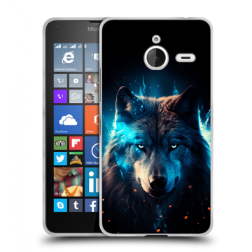 Пластиковый чехол на Microsoft Lumia 640 XL с принтом Волк ночной