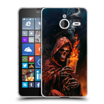 Пластиковый чехол на Microsoft Lumia 640 XL с принтом Скелет и карты Пластиковый чехол на Microsoft Lumia 640 XL с принтом Скелет и карты