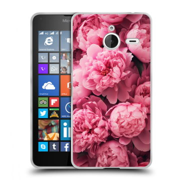 Пластиковый чехол на Microsoft Lumia 640 XL с принтом цветы пионы Пластиковый чехол на Microsoft Lumia 640 XL с принтом цветы пионы