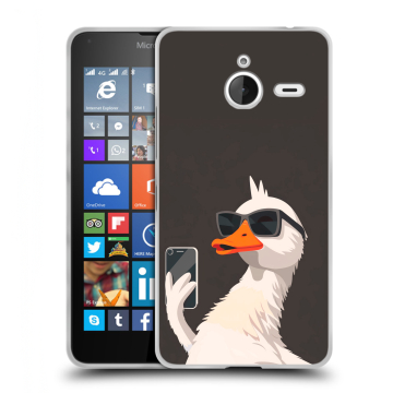 Пластиковый чехол на Microsoft Lumia 640 XL с принтом утка в очках Пластиковый чехол на Microsoft Lumia 640 XL с принтом утка в очках