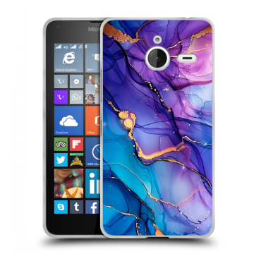 Пластиковый чехол на Microsoft Lumia 640 XL с принтом синий мрамор Пластиковый чехол на Microsoft Lumia 640 XL с принтом синий мрамор